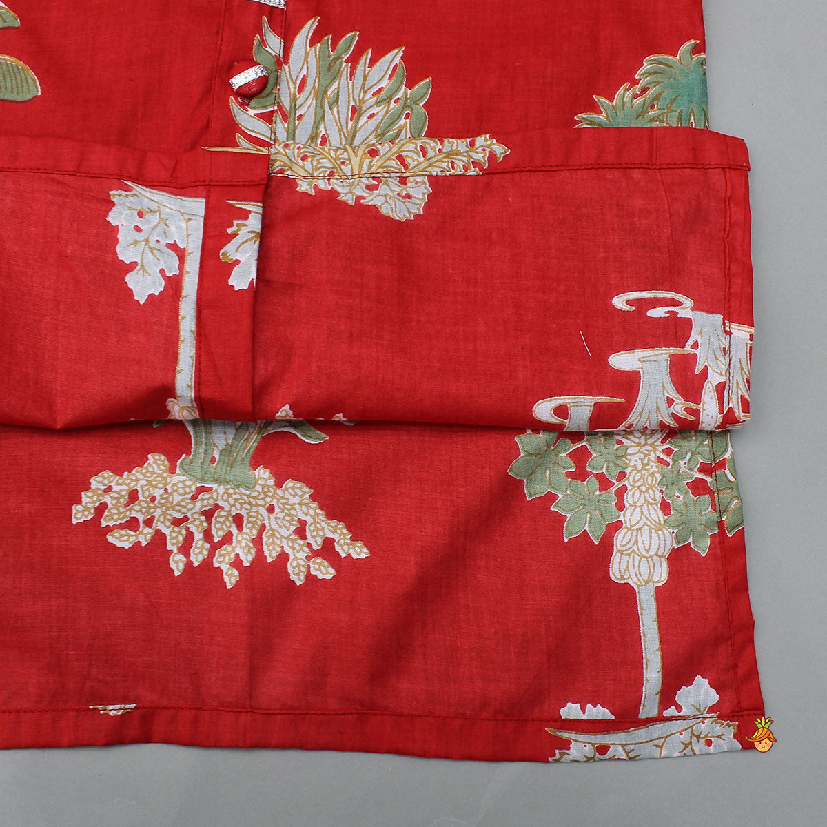 Front Open Printed Ethnic Kurta With Pyjama