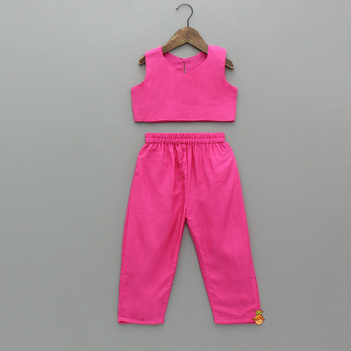 Kaftan Top With Inner Crop Top And Pant