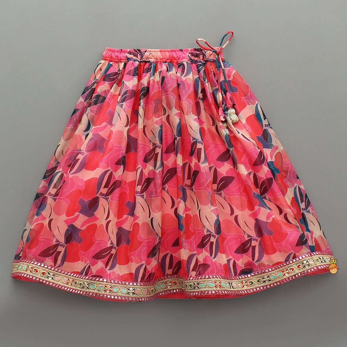 Criss-Cross Side Knot Detail Top With Lehenga