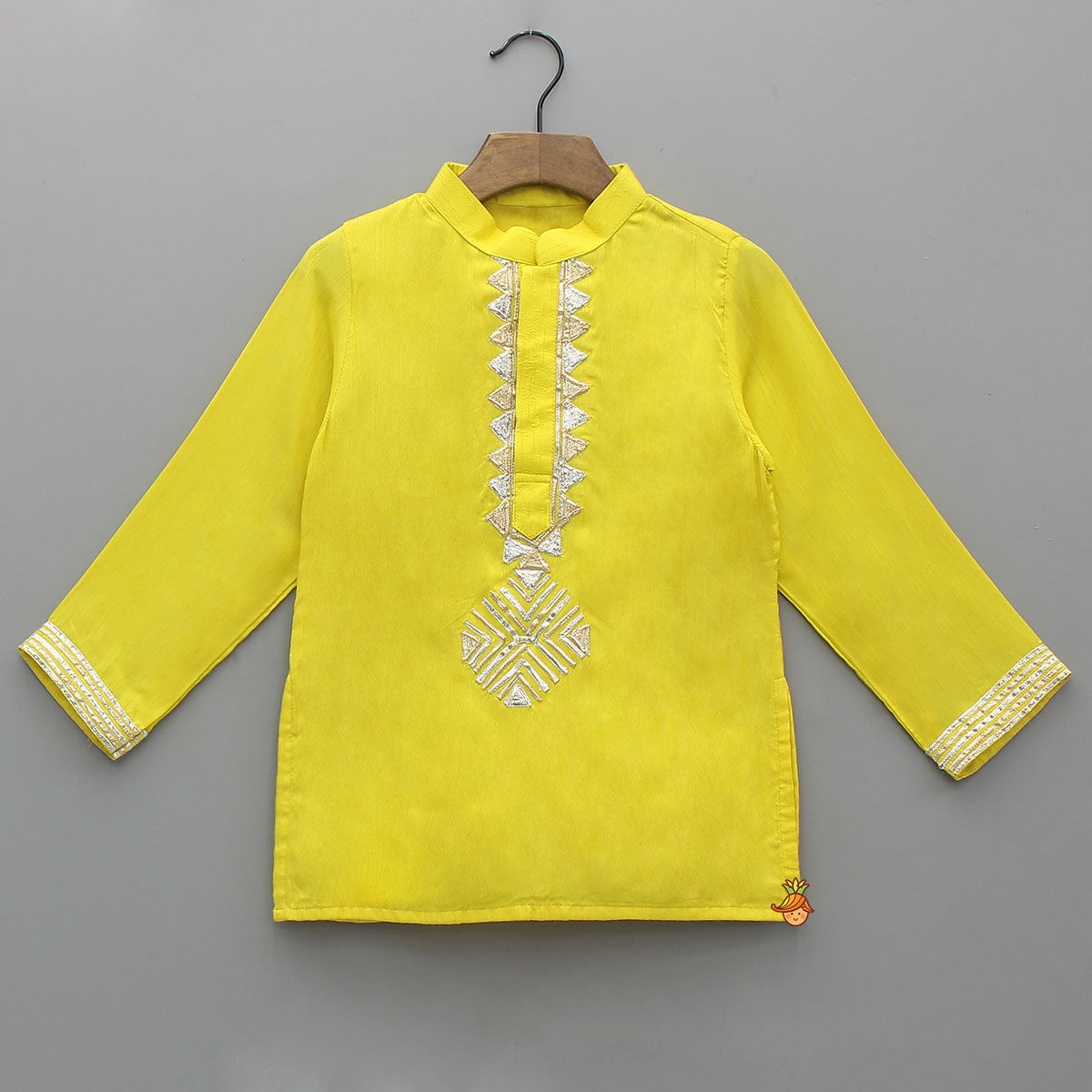 Gota Work Front Placket Kurta With Pyjama