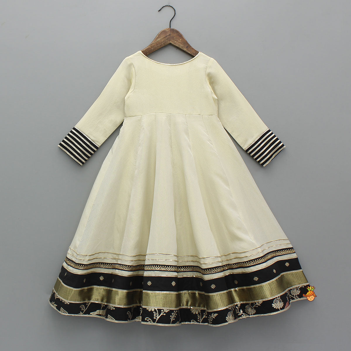 Elegant Shimmery Anarkali With Front-Open Velvet Jacket