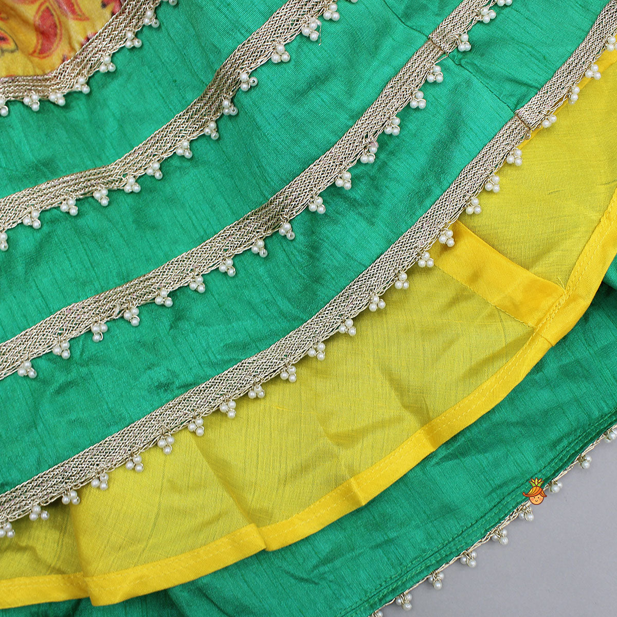 Printed Velvet Anarkali With Embroidered Pouch And Matching Hairband