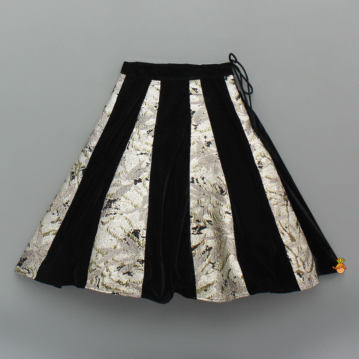 Halter Neck Fur Top And Gorgeous Dual-Tone Panelled Lehenga