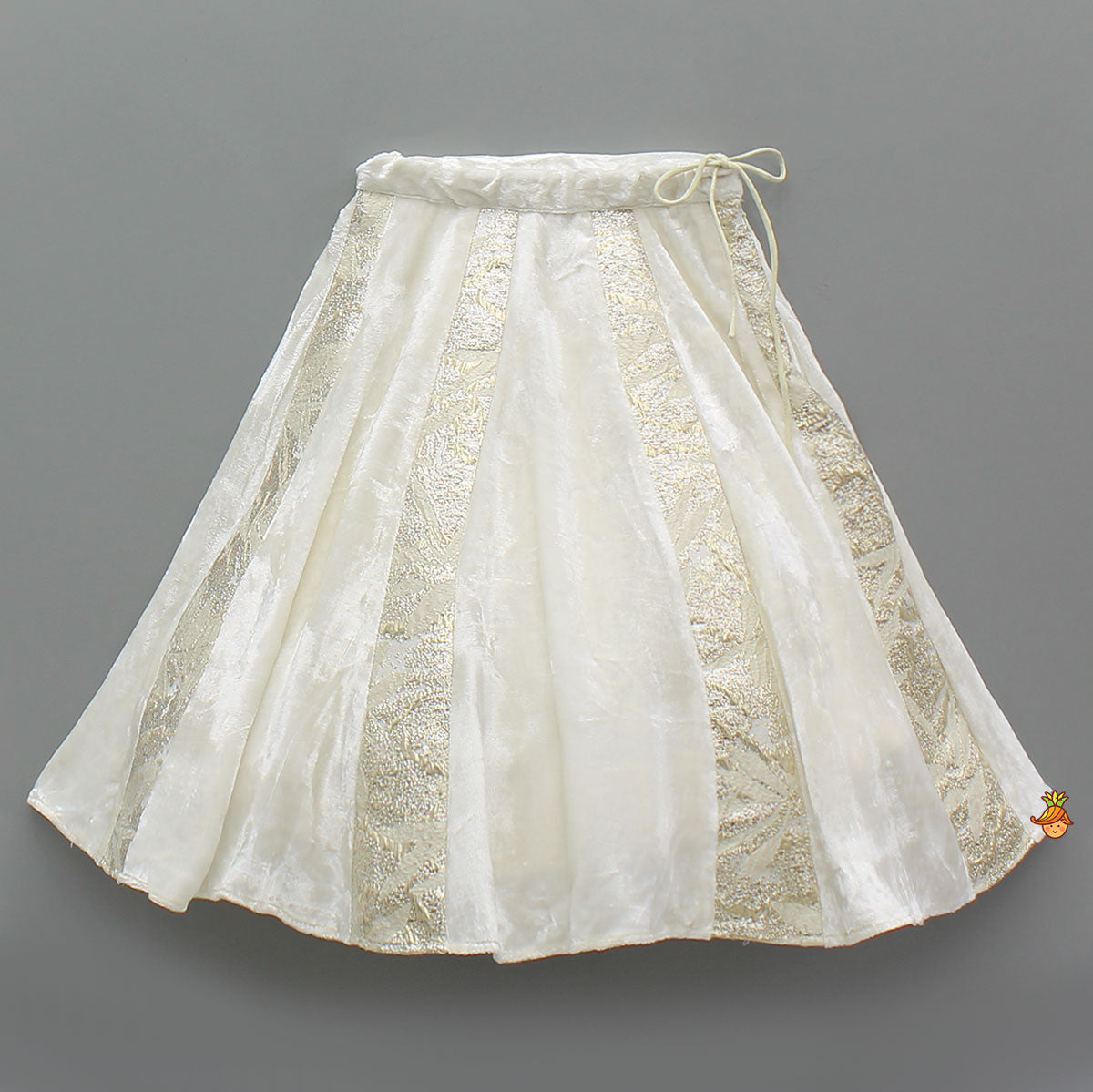 Halter Neck Fur Top And Gorgeous Panelled Lehenga