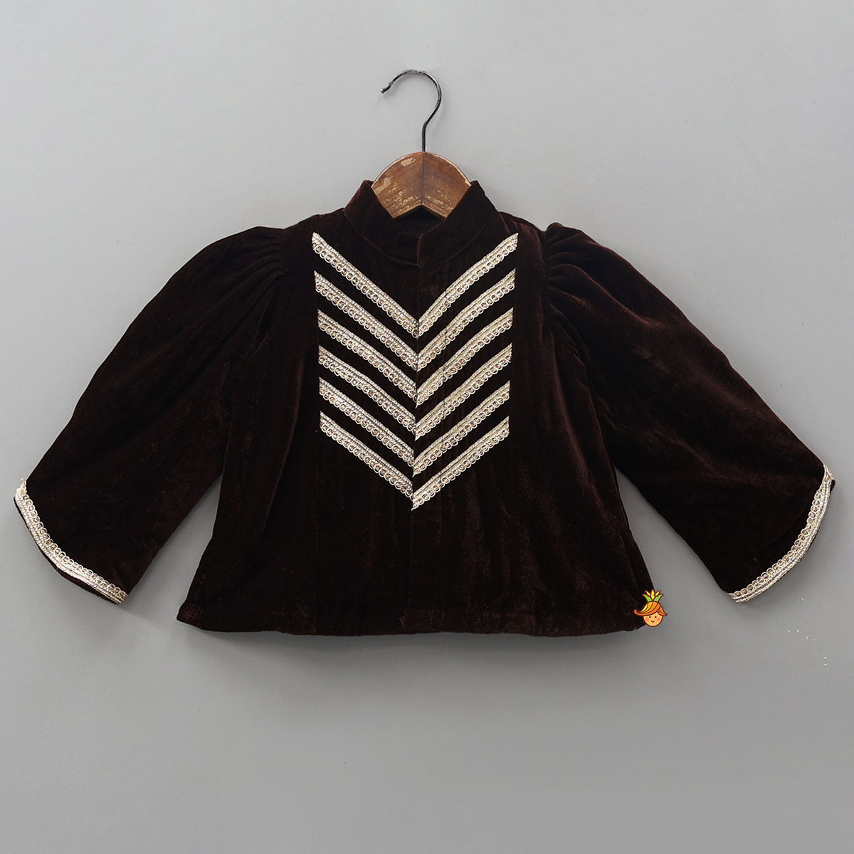 Velvet Lace Work Top And Lehenga