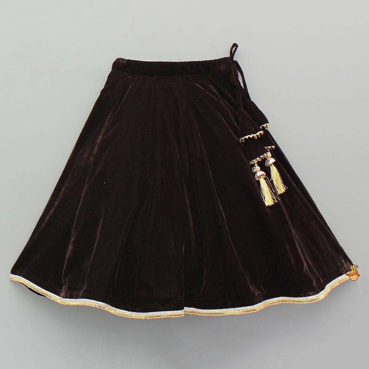 Velvet Lace Work Top And Lehenga