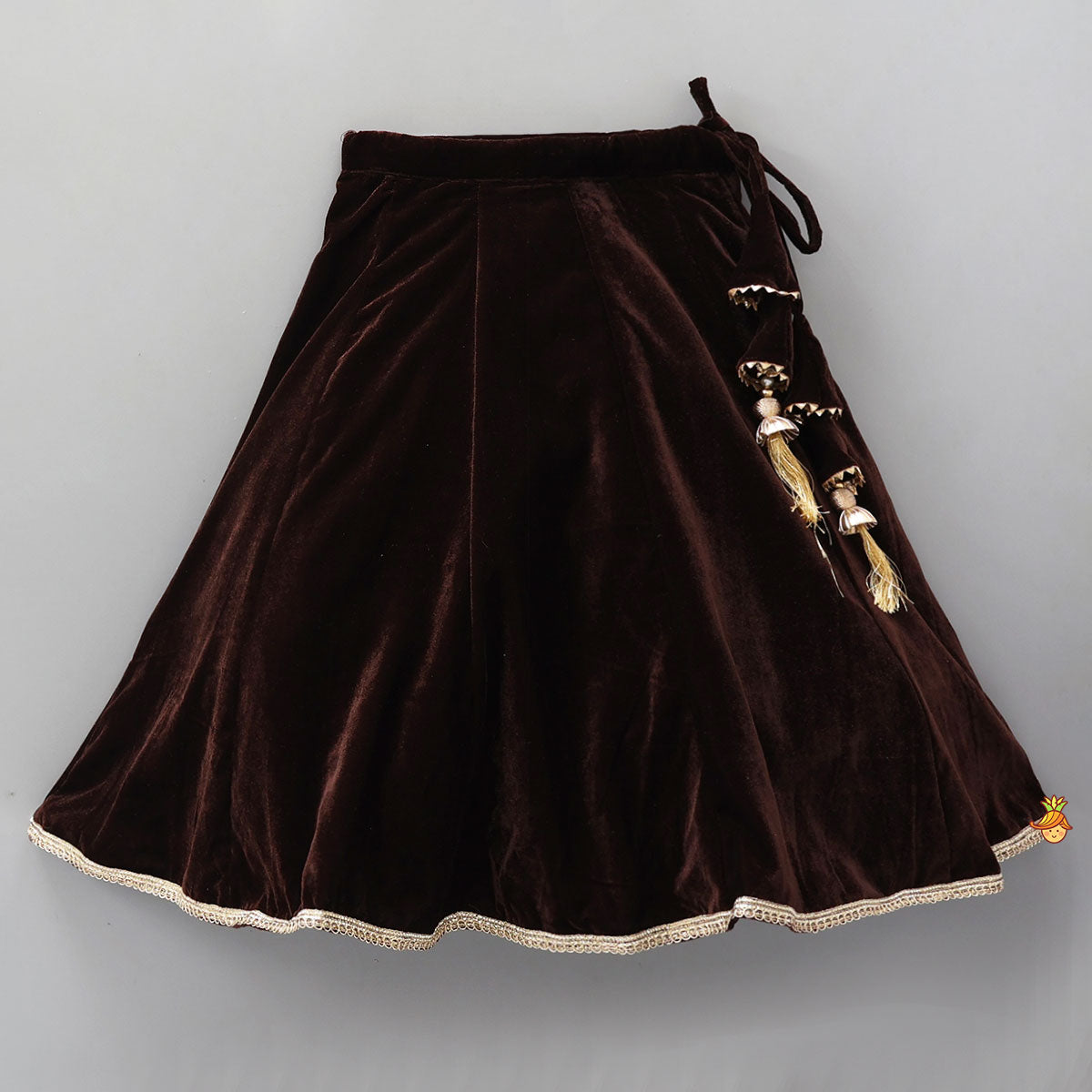 Velvet Lace Work Top And Lehenga