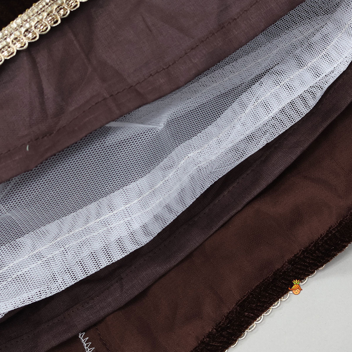 Velvet Lace Work Top And Lehenga