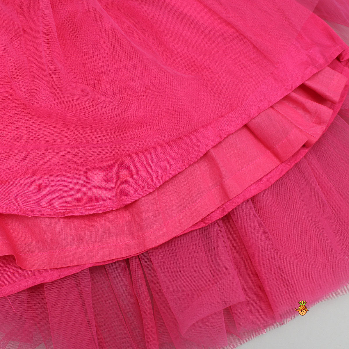 Animal Motif Embroidered Top And Net Lehenga With Matching Dupatta