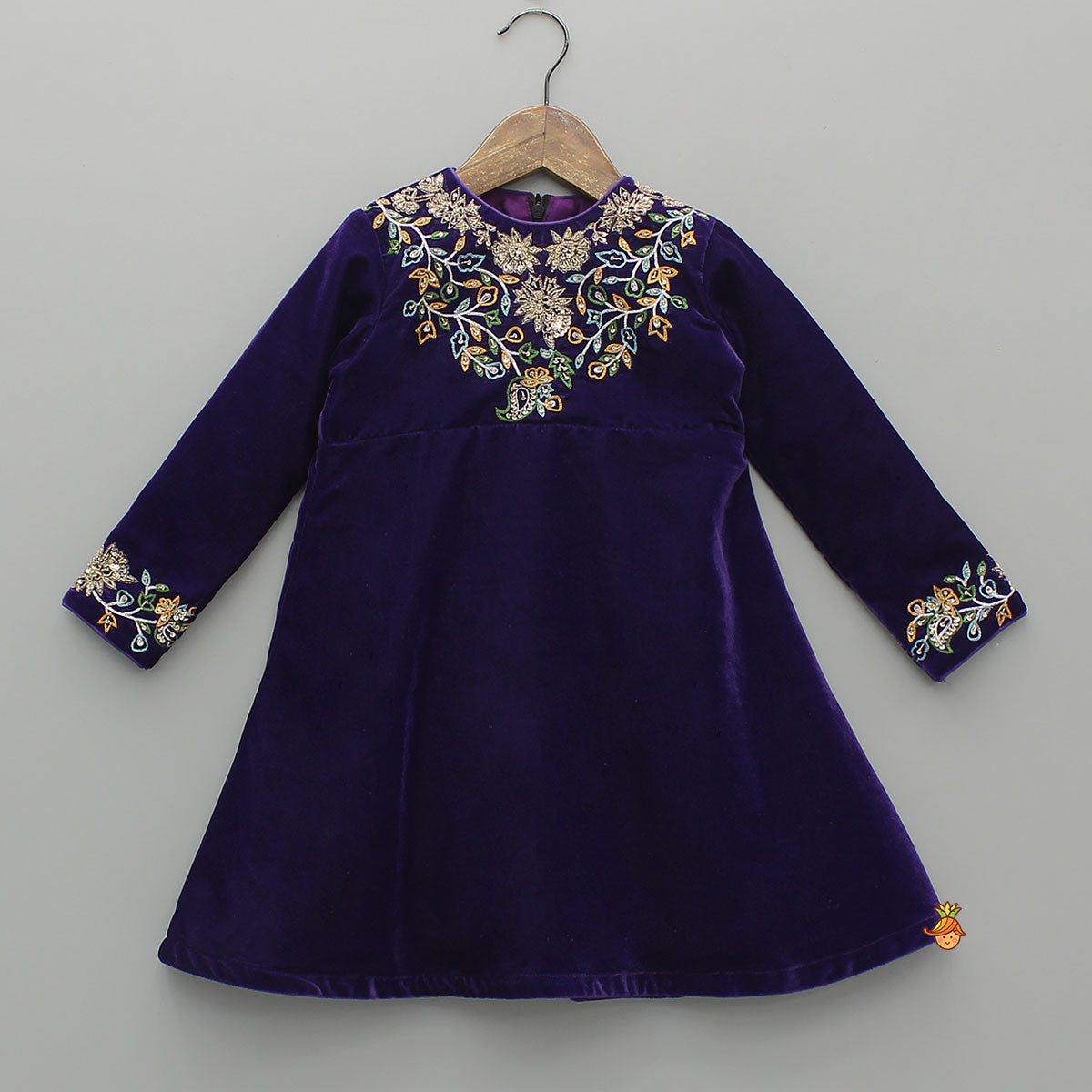 Velvet Kurti With Brocade Lehenga