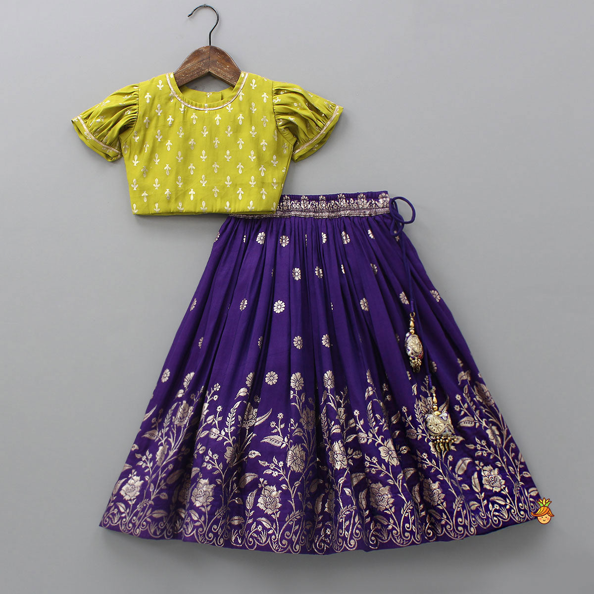 Stylish Sleeves Gorgeous Top With Lehenga And Dupatta