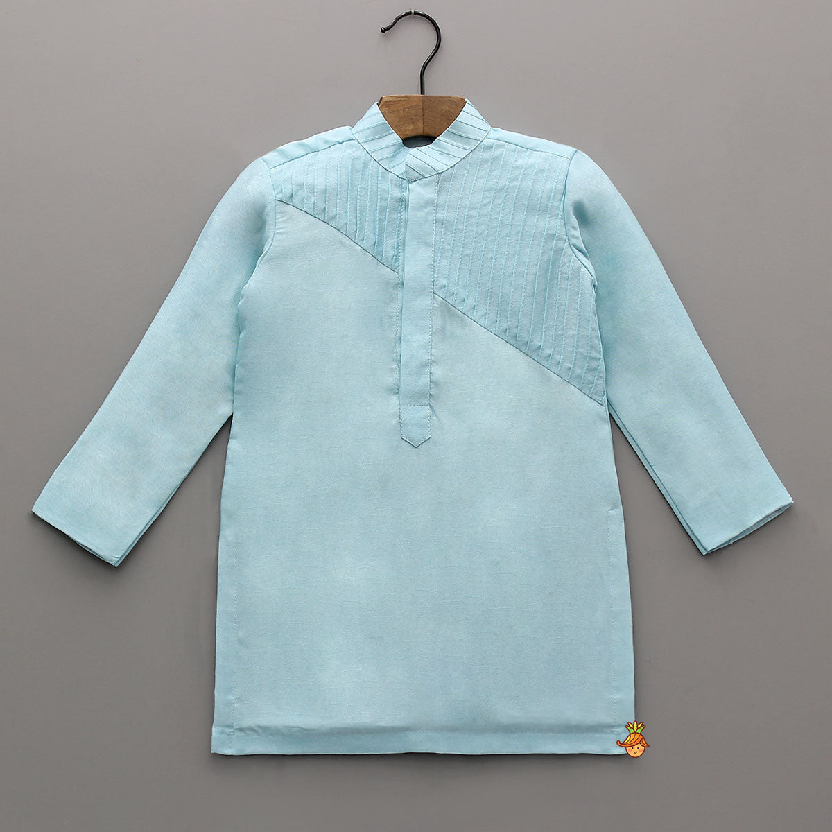 Pin Tuck Kurta With Floral Embroidered Jacket And Pyjama