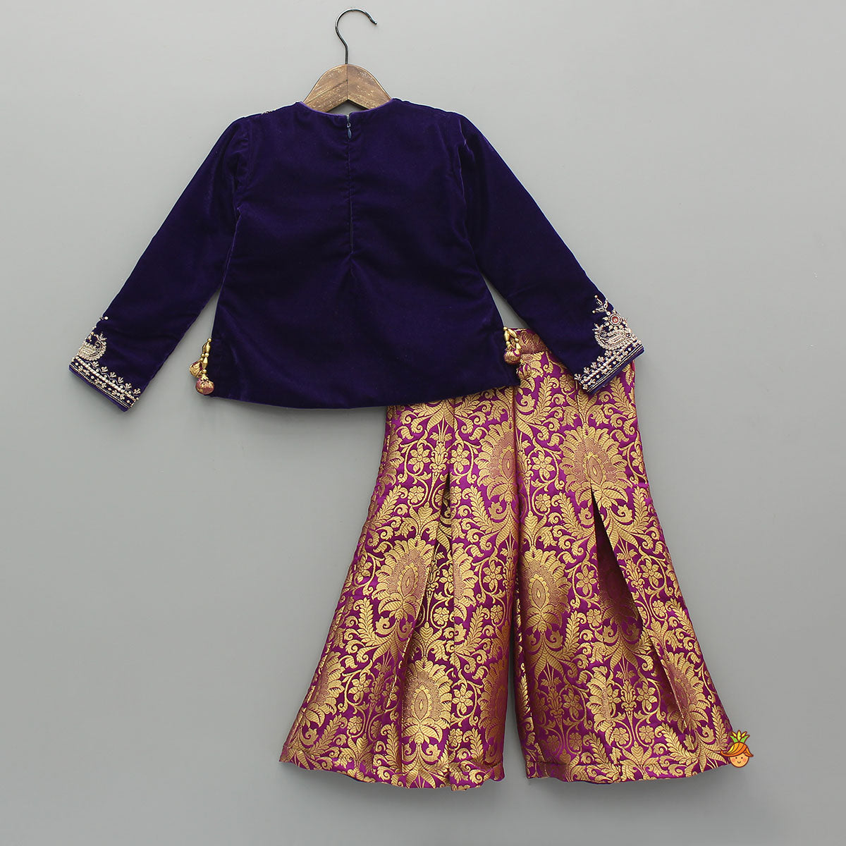 Velvet Top With Brocade Palazzo