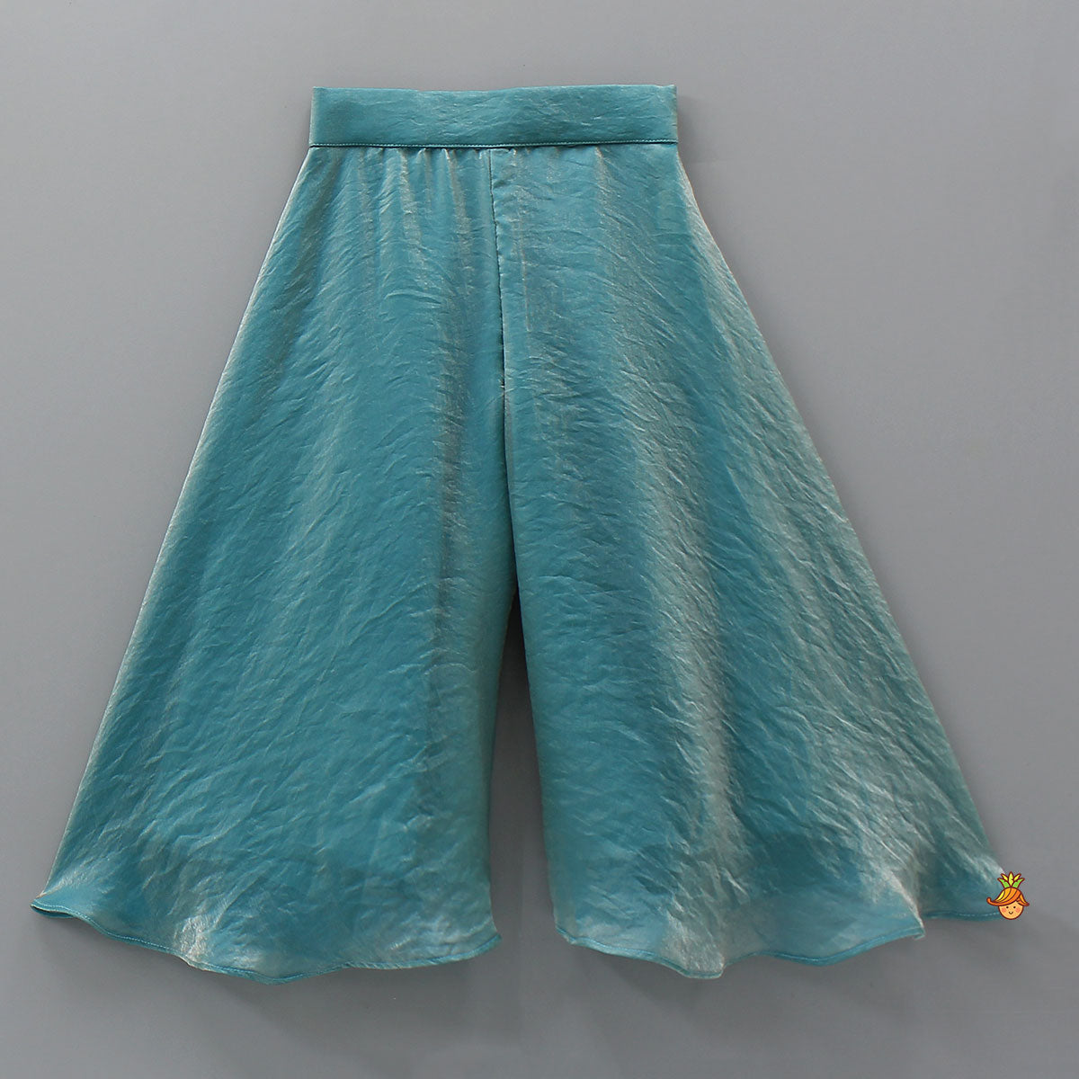 Notched Collar Jacket-Style Sheen Kurti And Palazzo