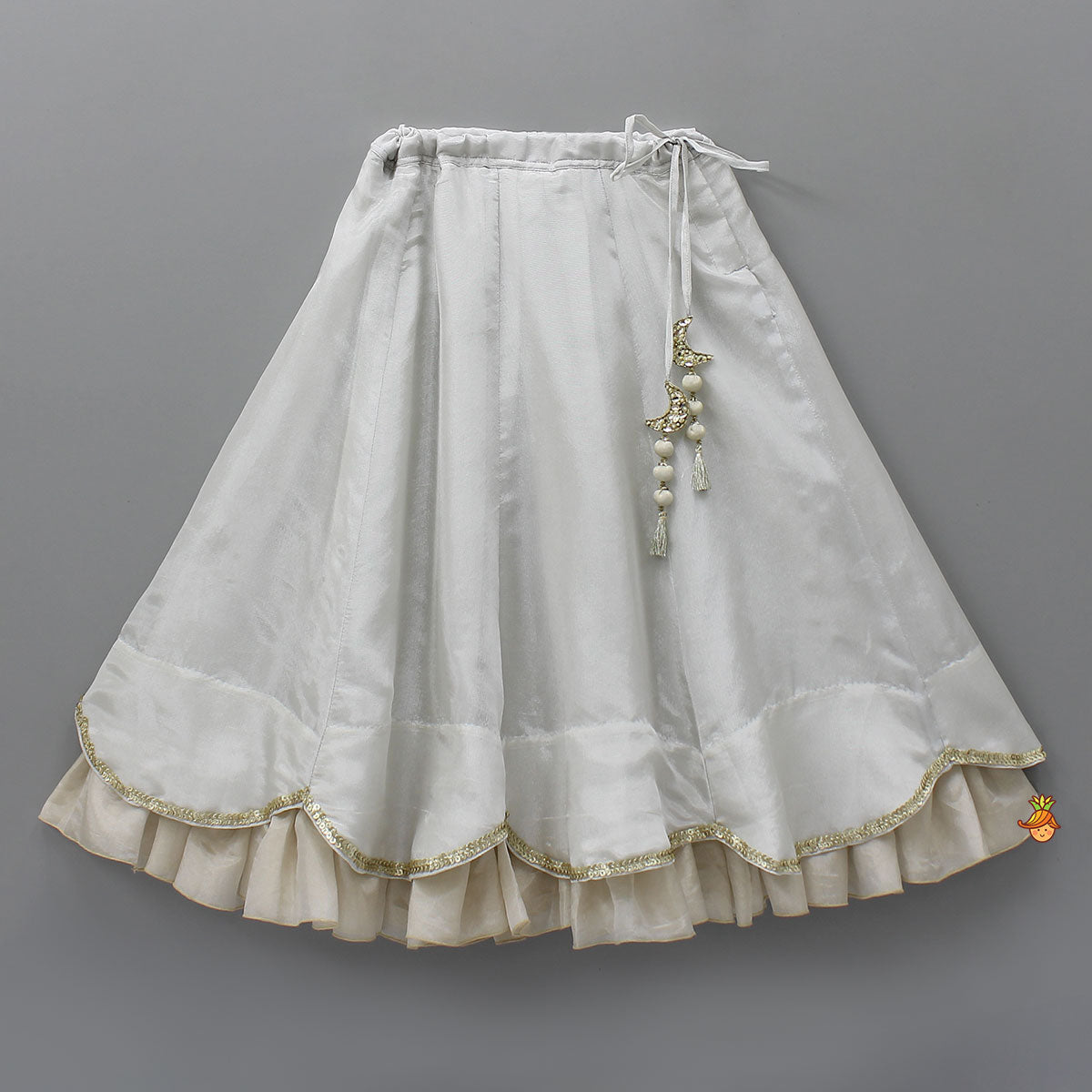 Beautiful Hand-Embroidered Top And Scalloped Lehenga With Dupatta