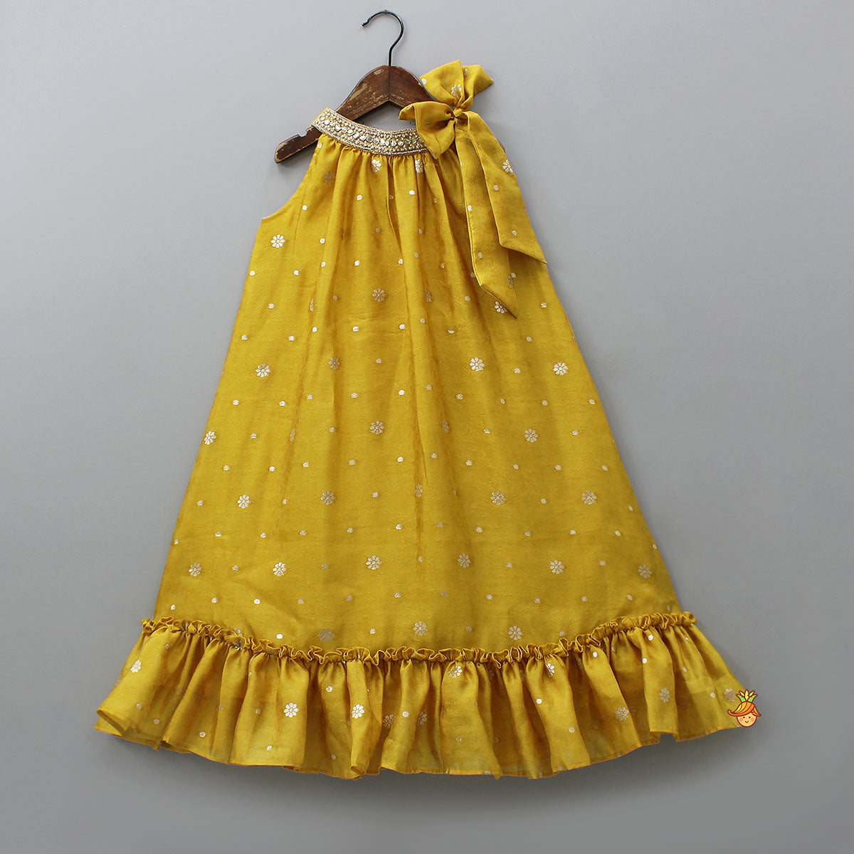 Halter Neck Booti Work Kurti