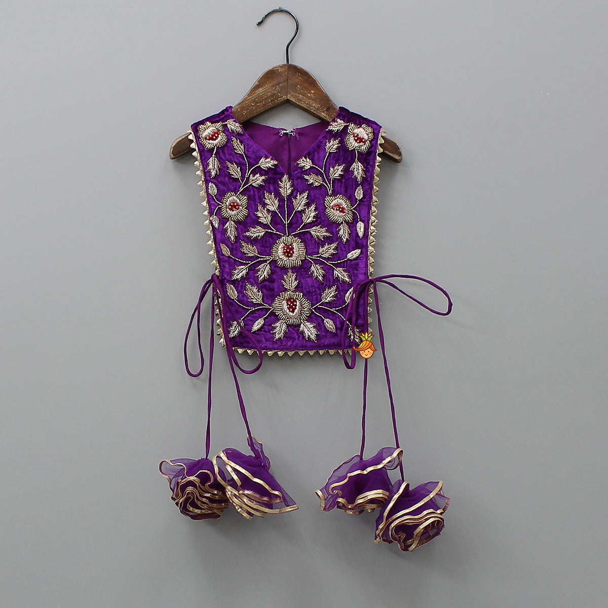 Side Knot Detailed Shiny Flared Anarkali