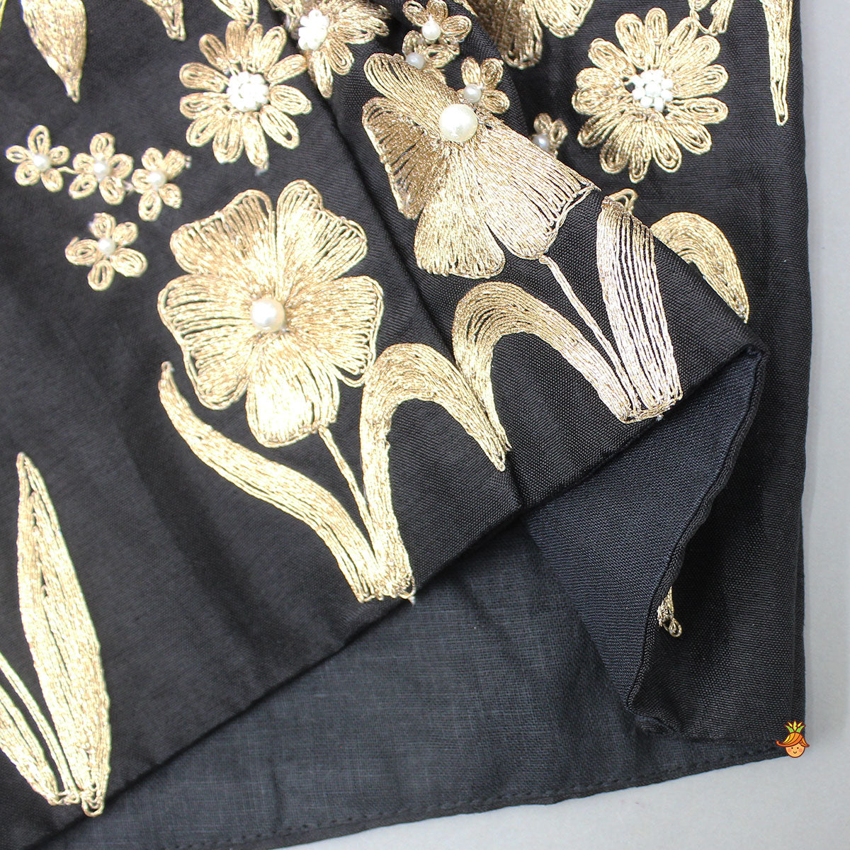 Elegant Zari Floral Embroidered Jacket-Style Top And Lehenga