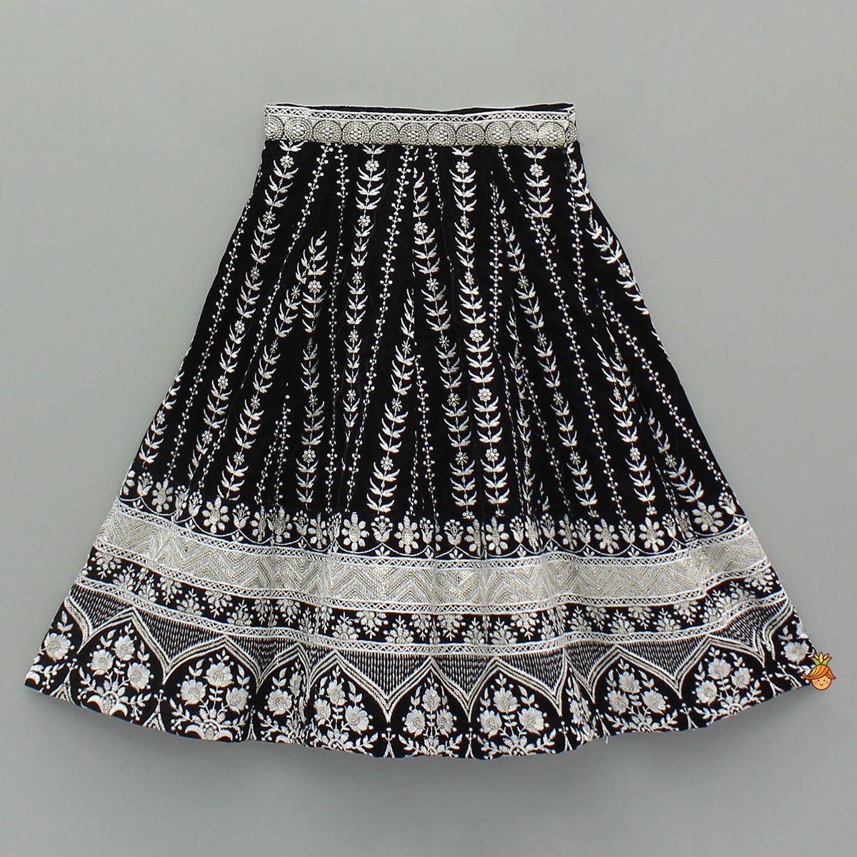 Gorgeous Top And Heavy Thread-Embroidered Velvet Lehenga With Matching Dupatta