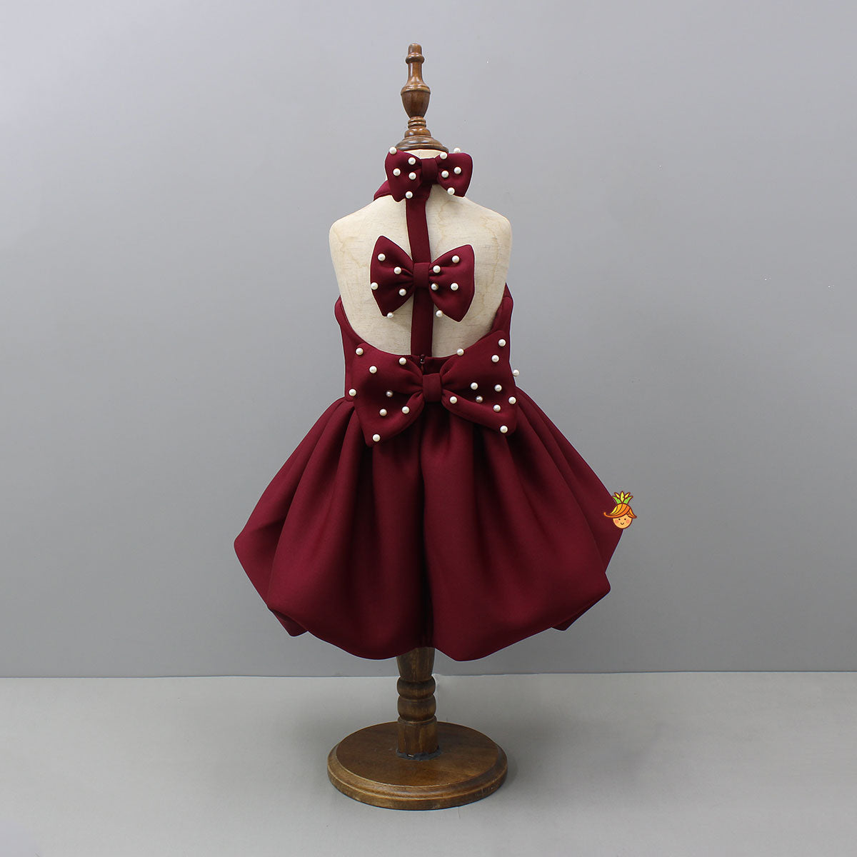 Halter-Neck Balloon Dress With Bow Detailing