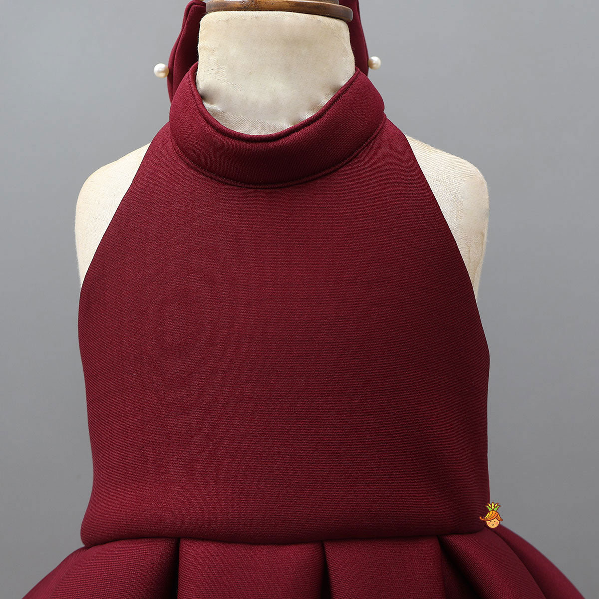 Halter-Neck Balloon Dress With Bow Detailing