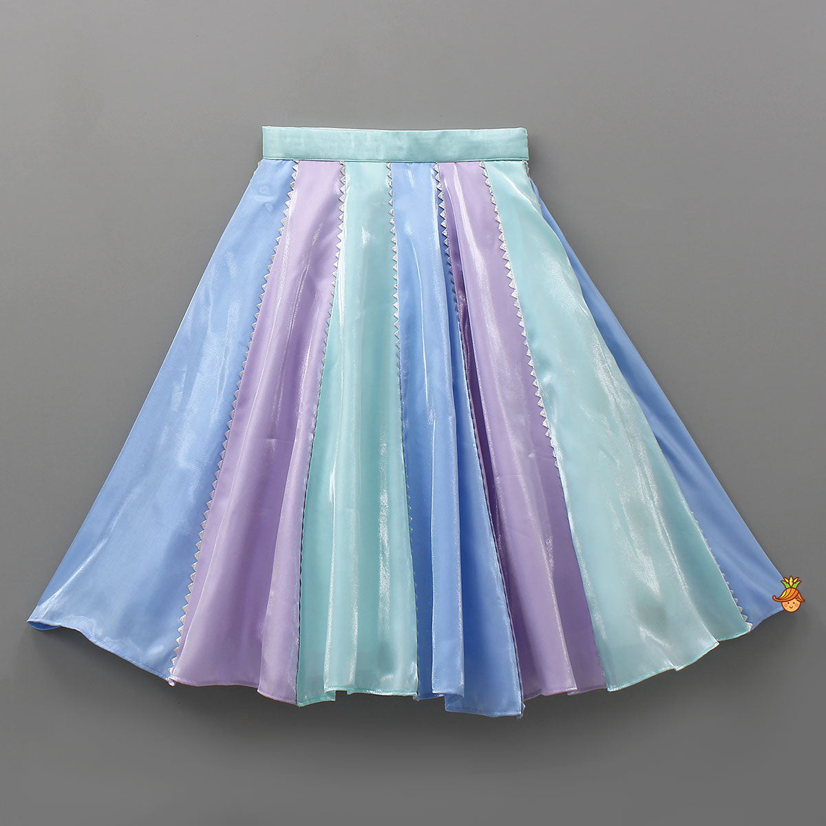 Sequined Halter Neck Top And Multicolour Lehenga With Net Dupatta