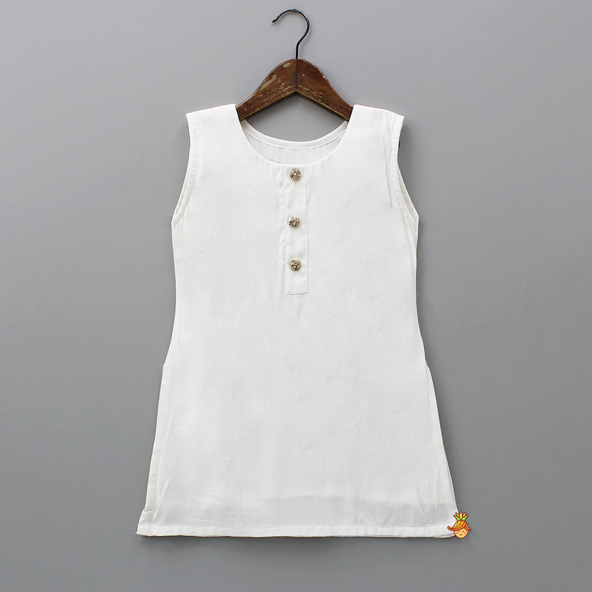 Round Neck Kurti With Jacket And Pleated Palazzo Pant