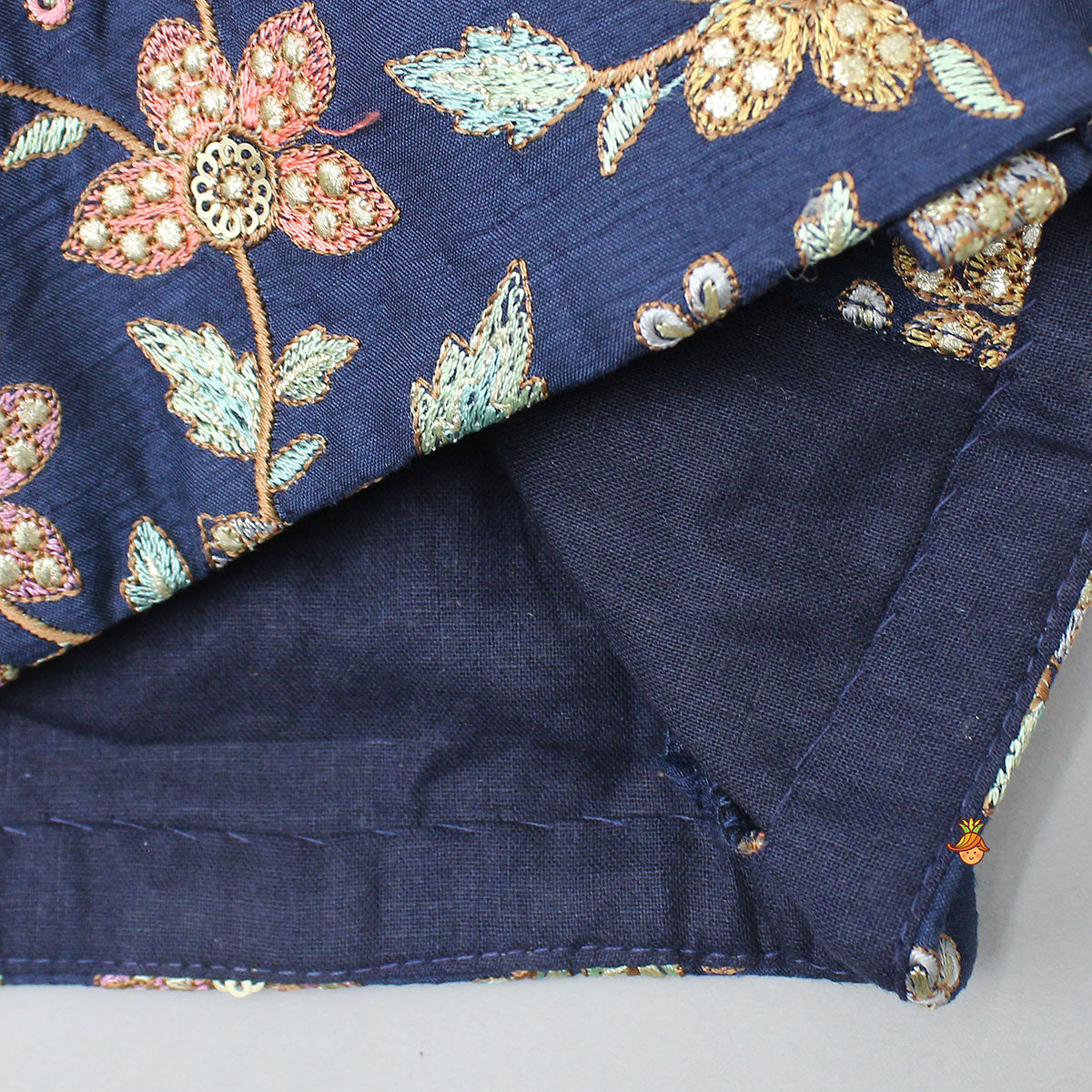 Front-Open Thread Embroidered Top And Pleated Lehenga