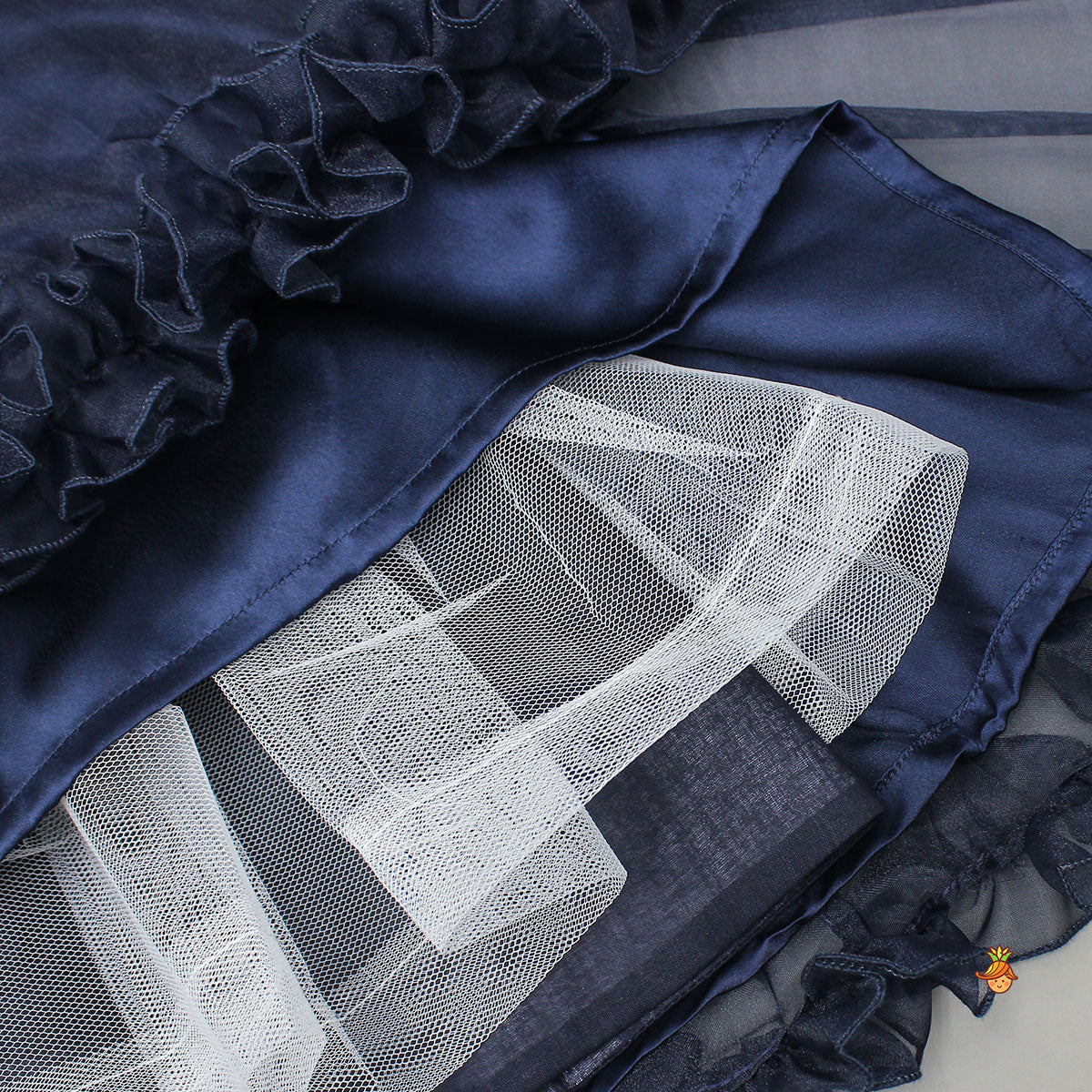 Front-Open Thread Embroidered Top And Pleated Lehenga