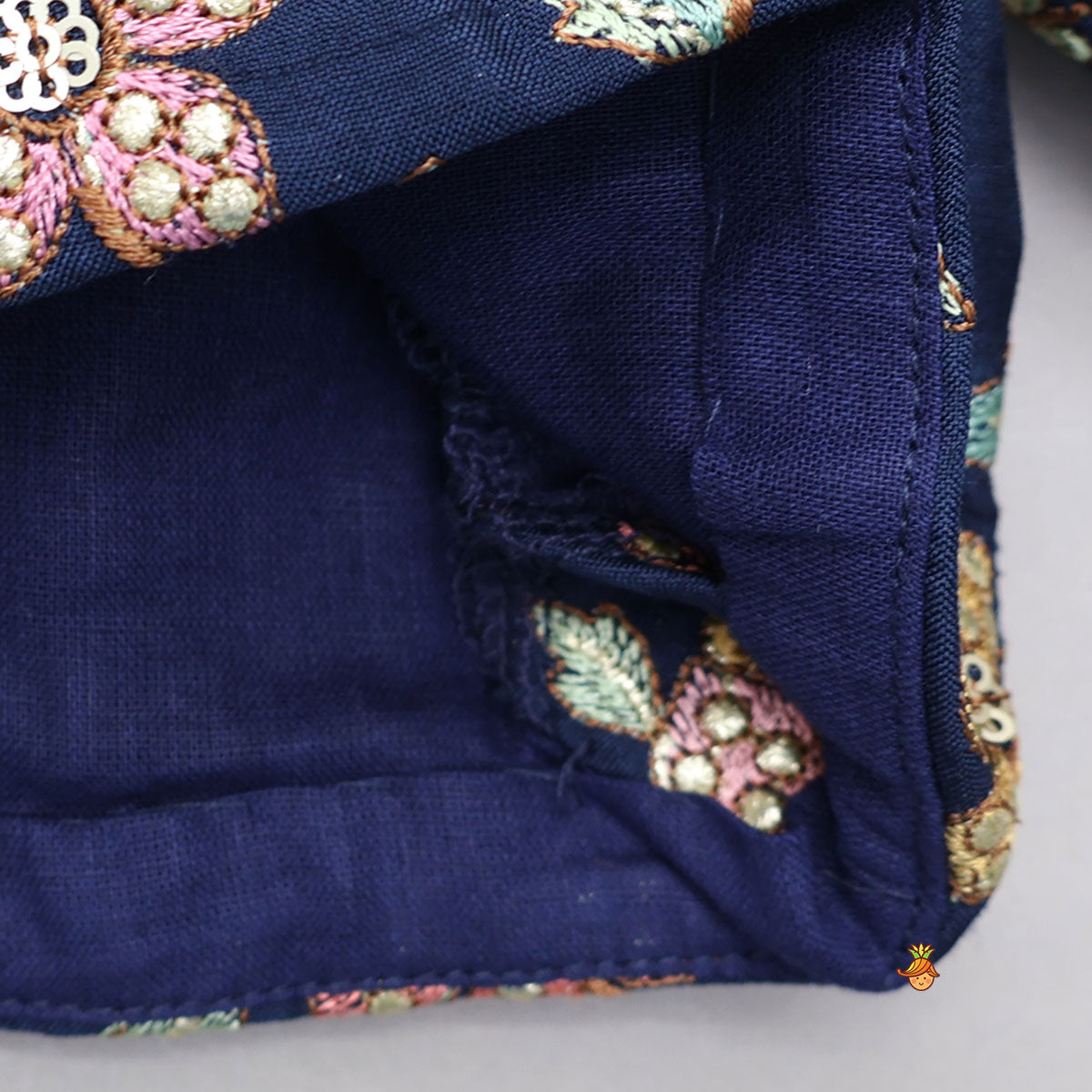 Inner Top With Front-Open Thread Embroidered Jacket And Pleated Lehenga