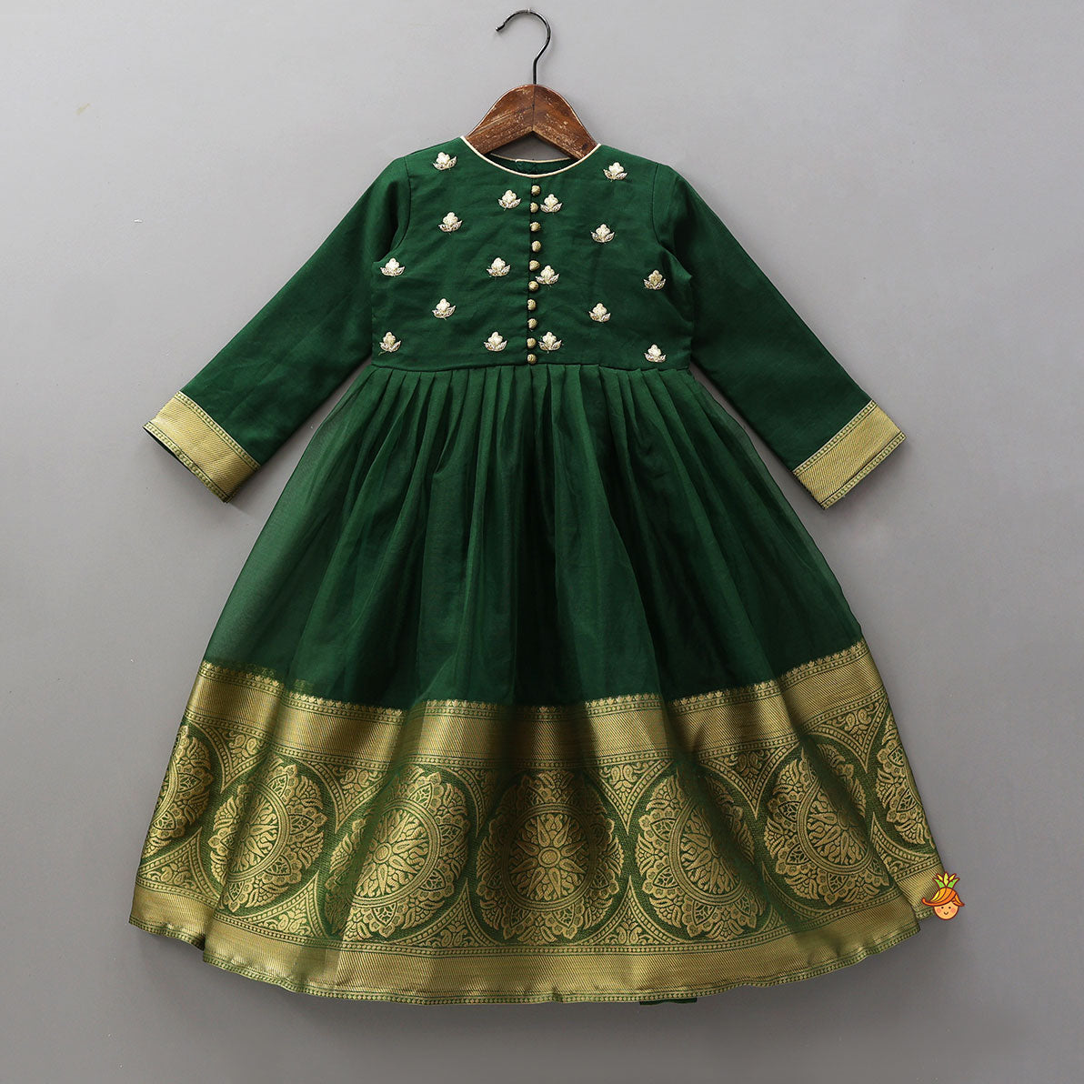 Elegant Embroidered Anarkali With Border Detailing