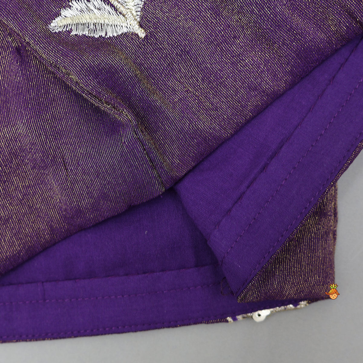 Intricately Floral-Embroidered Shimmery Top And Lehenga