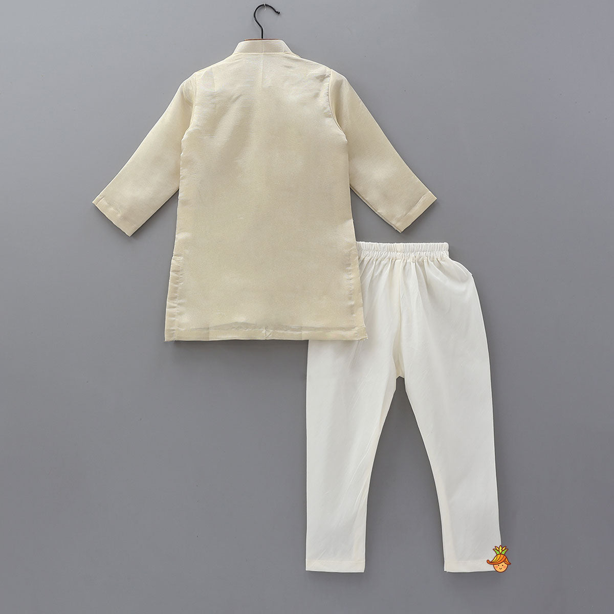 Embroidered Front Placket Shimmery Kurta With Churidar
