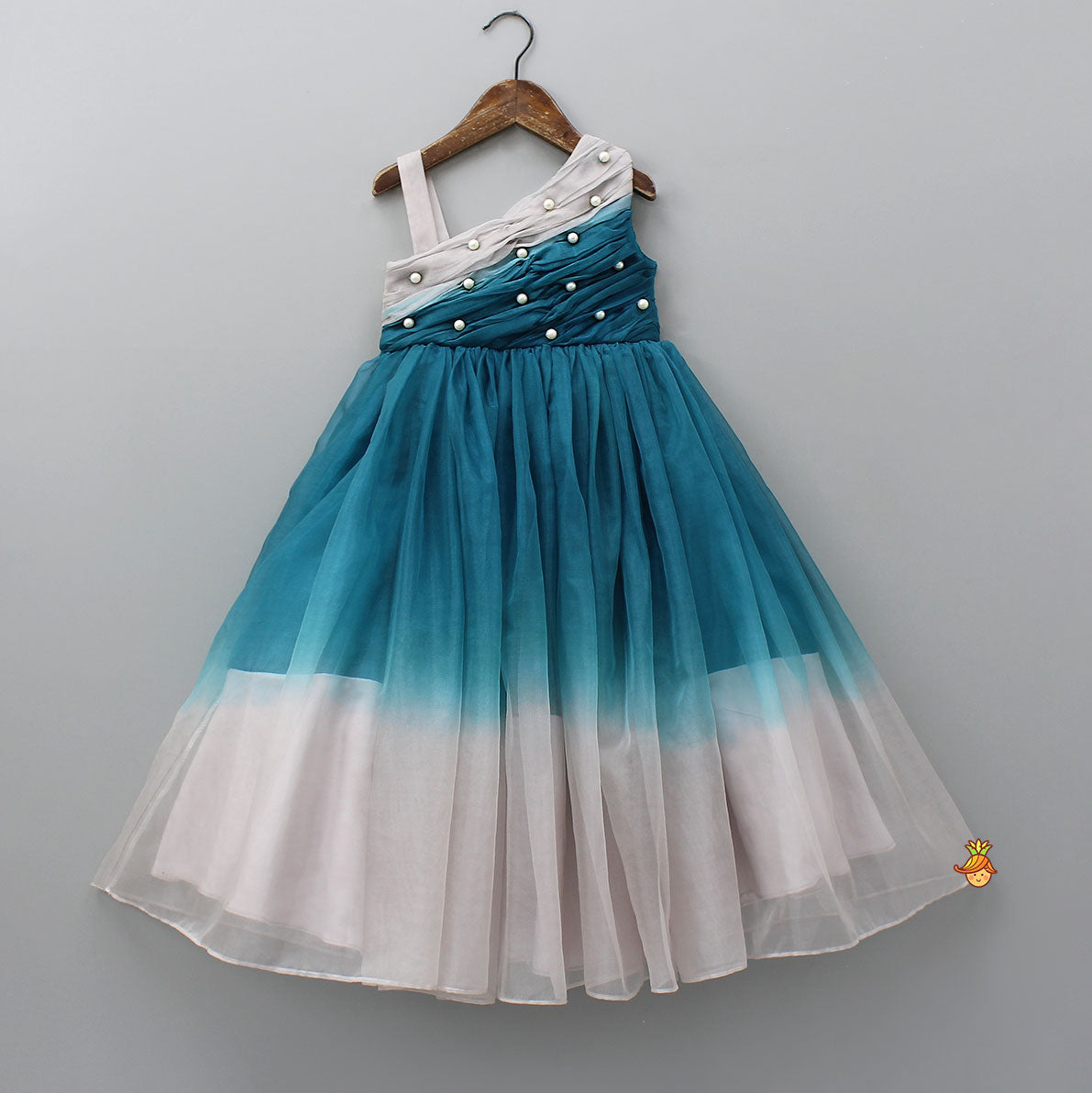 Dual Shaded One Shoulder Gown