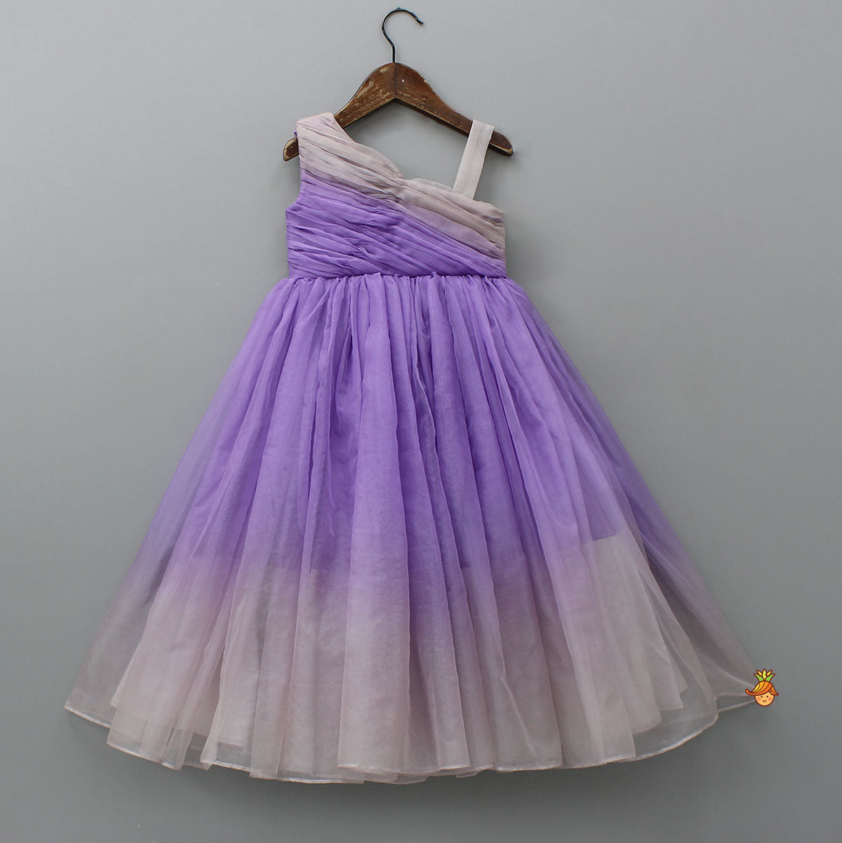 Graceful Dual-Shaded One-Shoulder Party Gown