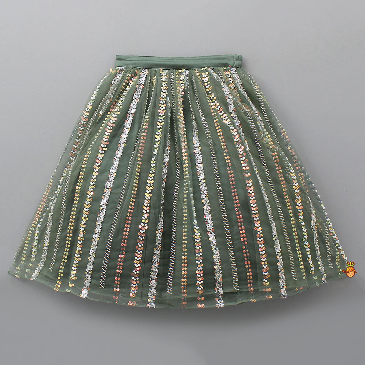 Gorgeous Pleated-Yoke Top And Embroidered Lehenga