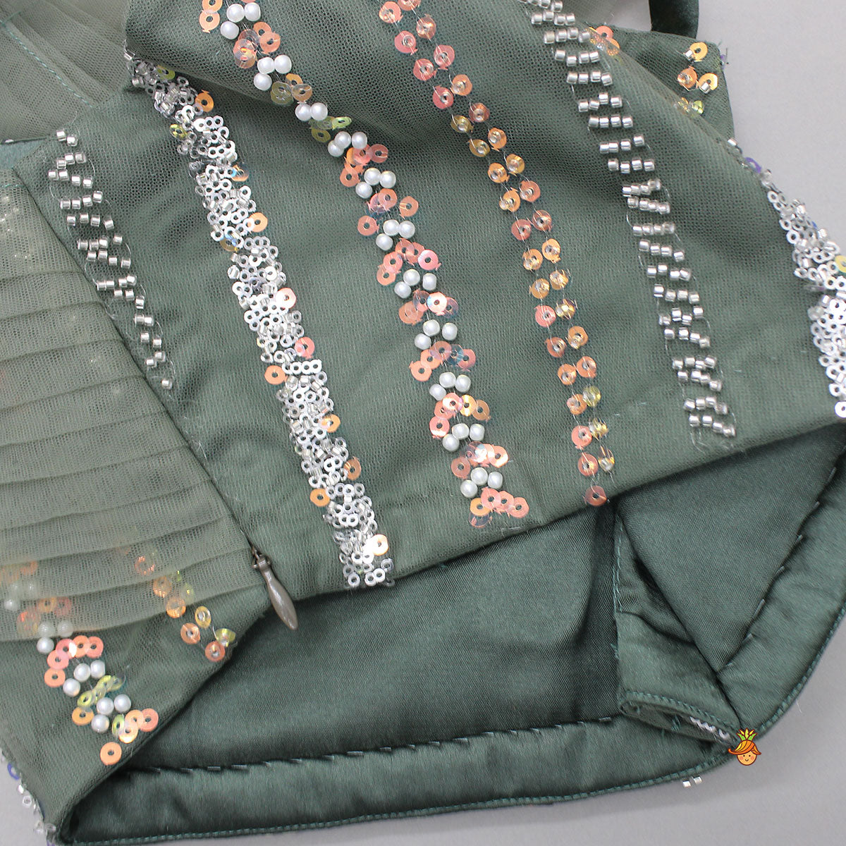 Gorgeous Pleated-Yoke Top And Embroidered Lehenga