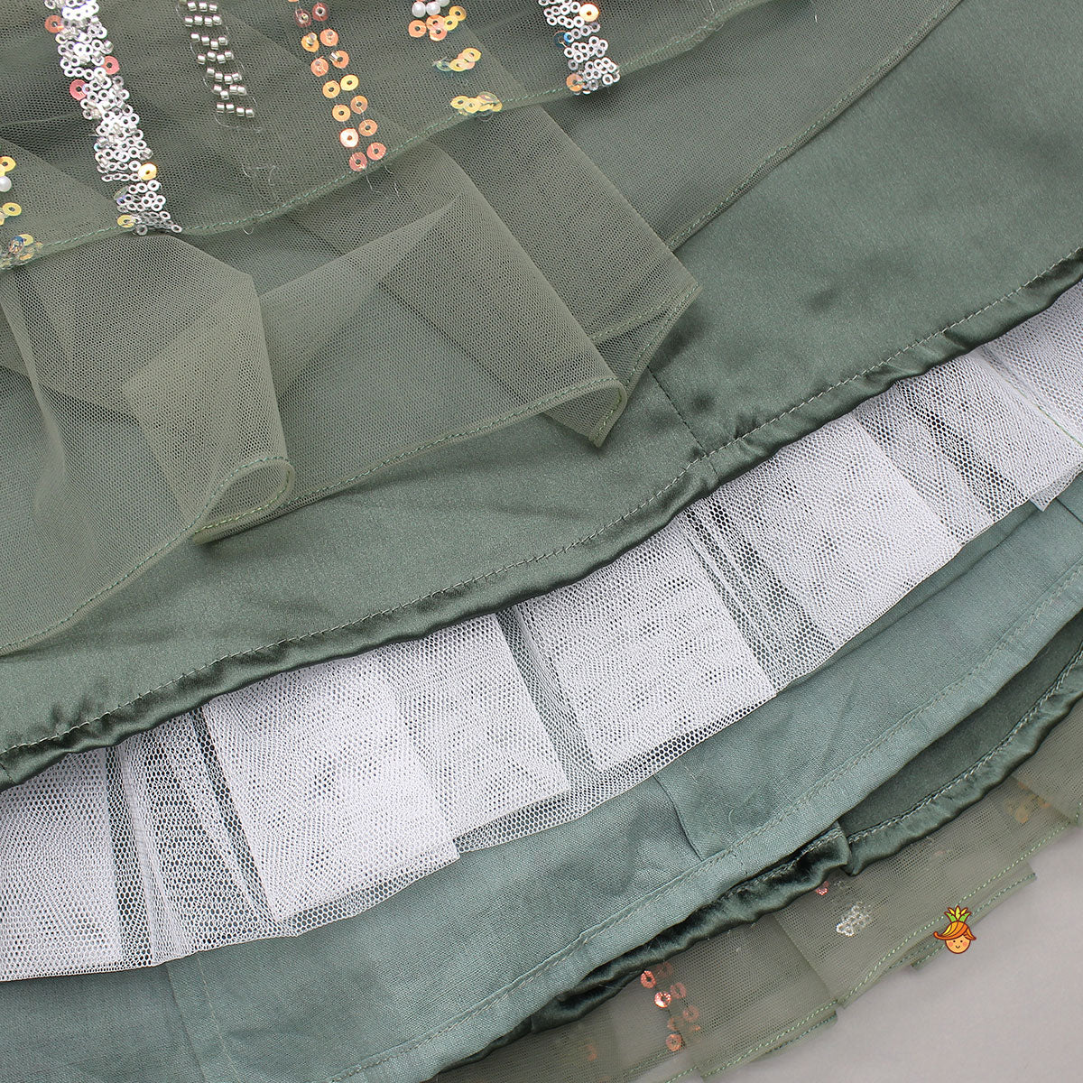 Gorgeous Pleated-Yoke Top And Embroidered Lehenga