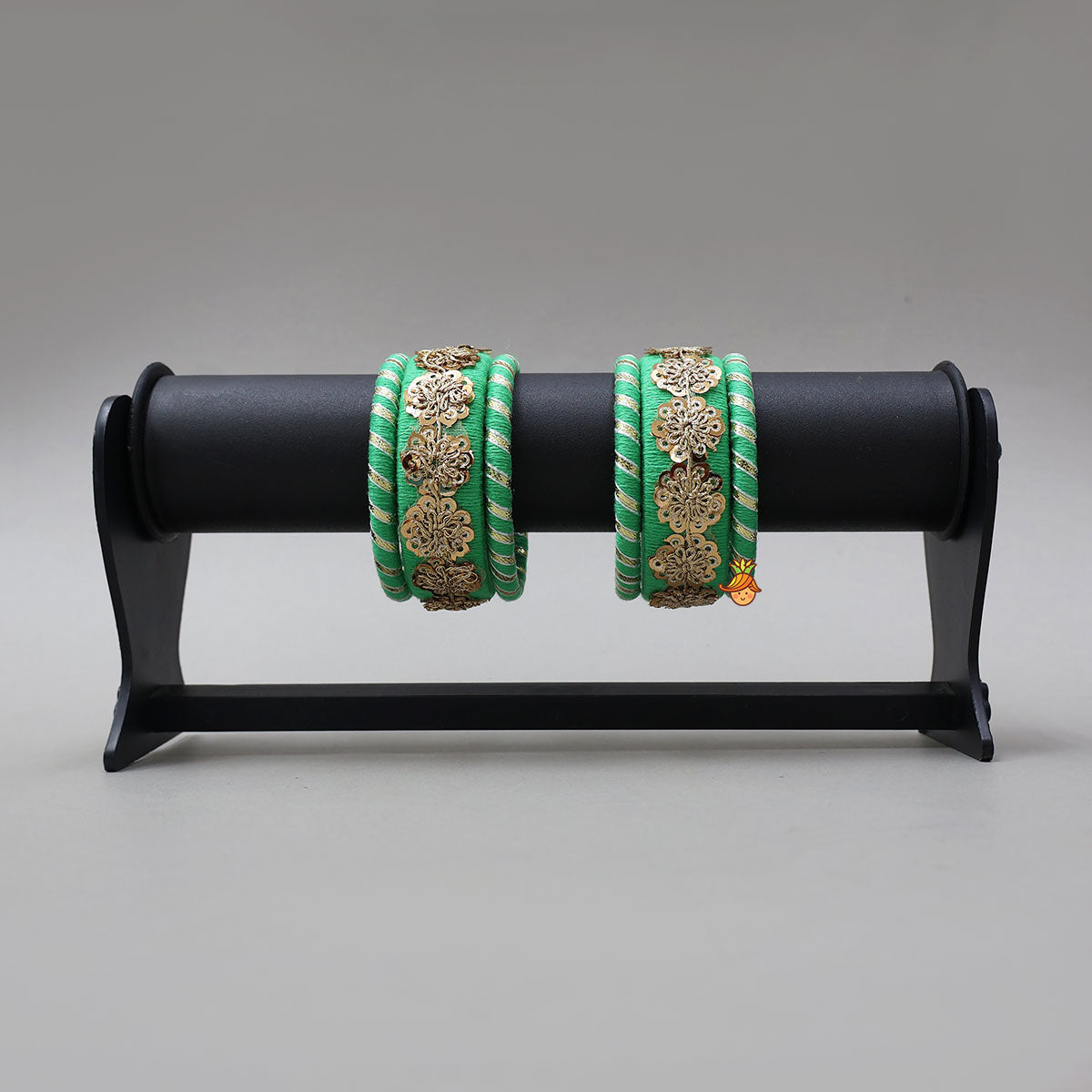Exquisite Floral Sequin Work Thread Bangles