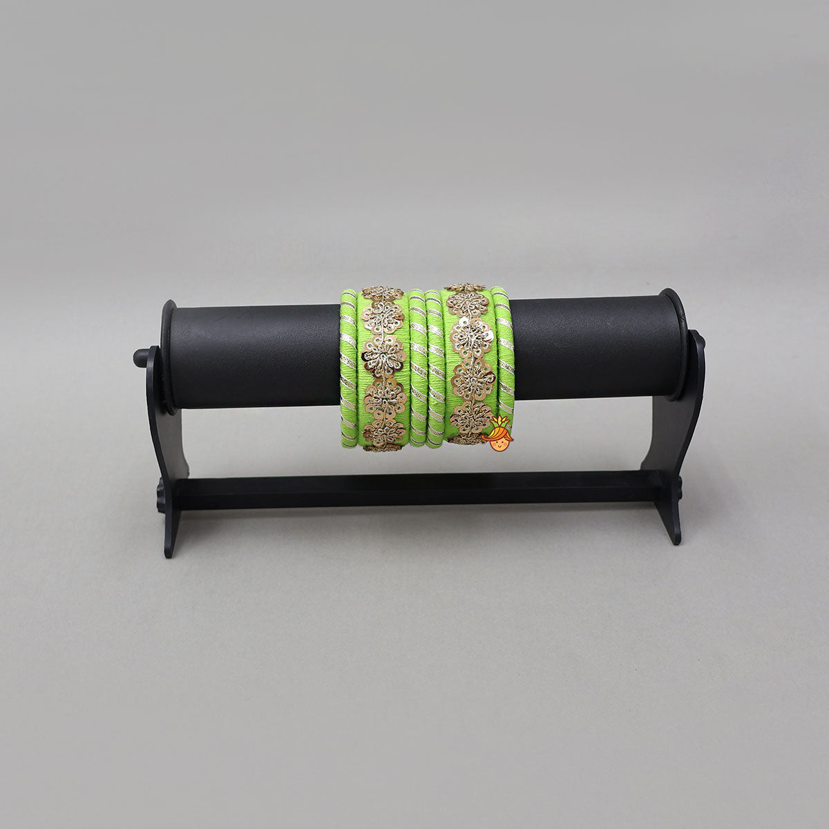 Floral Sequins-Detailed Elegant Thread Bangles
