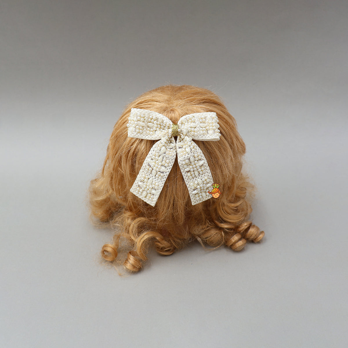 Charming Embroidered Bow Hair Clip