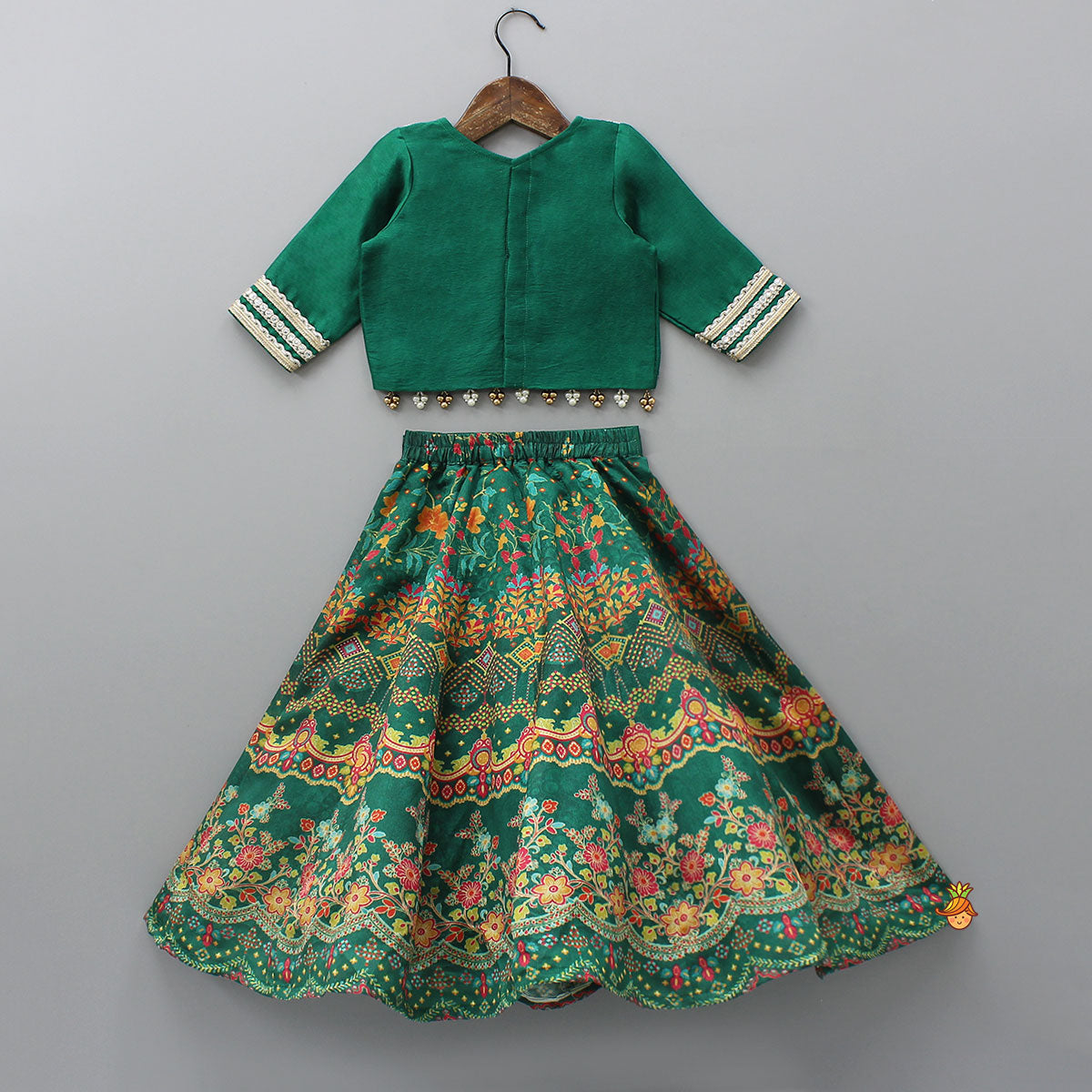 Stunning Printed Yoke Top And Lehenga