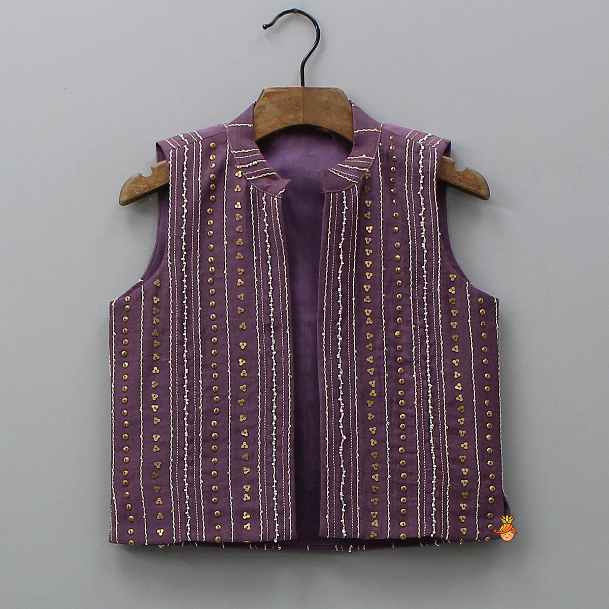 Elegant Kurta With Hand-Sequins Embroidered Jacket And Pyjama