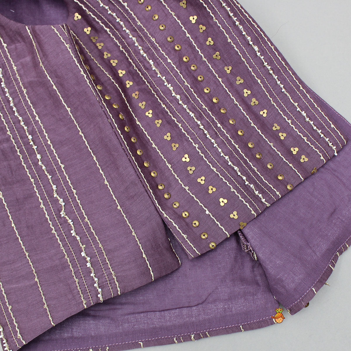 Elegant Kurta With Hand-Sequins Embroidered Jacket And Pyjama