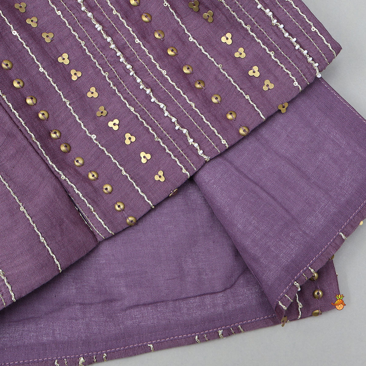 Elegant Kurta With Hand-Sequins Embroidered Jacket And Pyjama