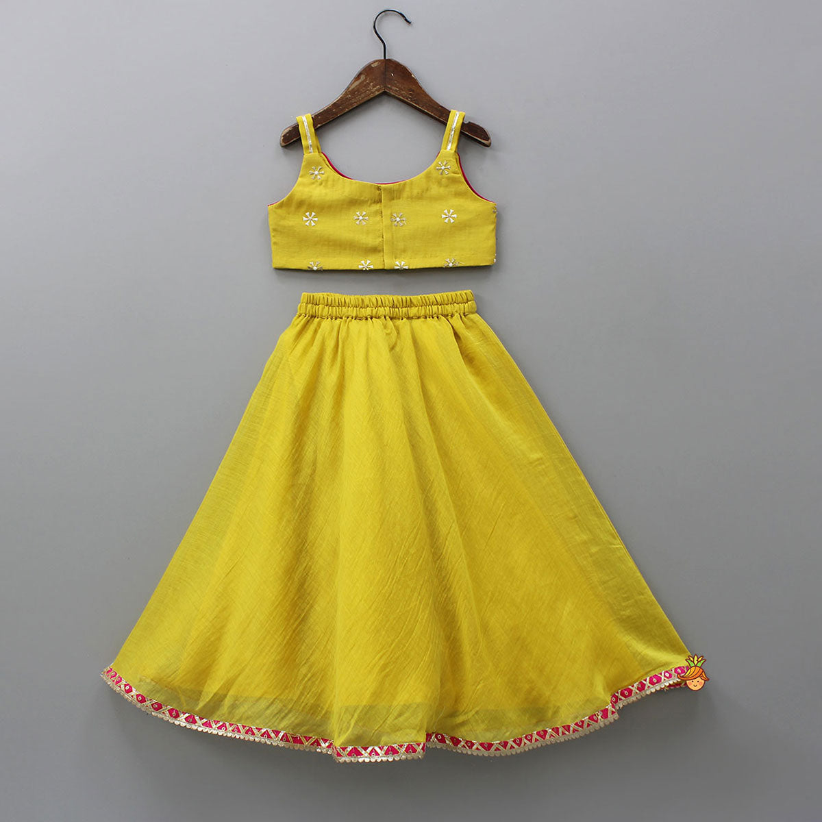 Strappy Crop Top And Flap Lehenga