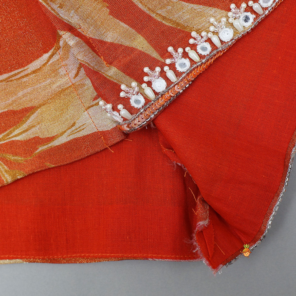 Strappy Top With Printed Shimmery Jacket And Palazzo