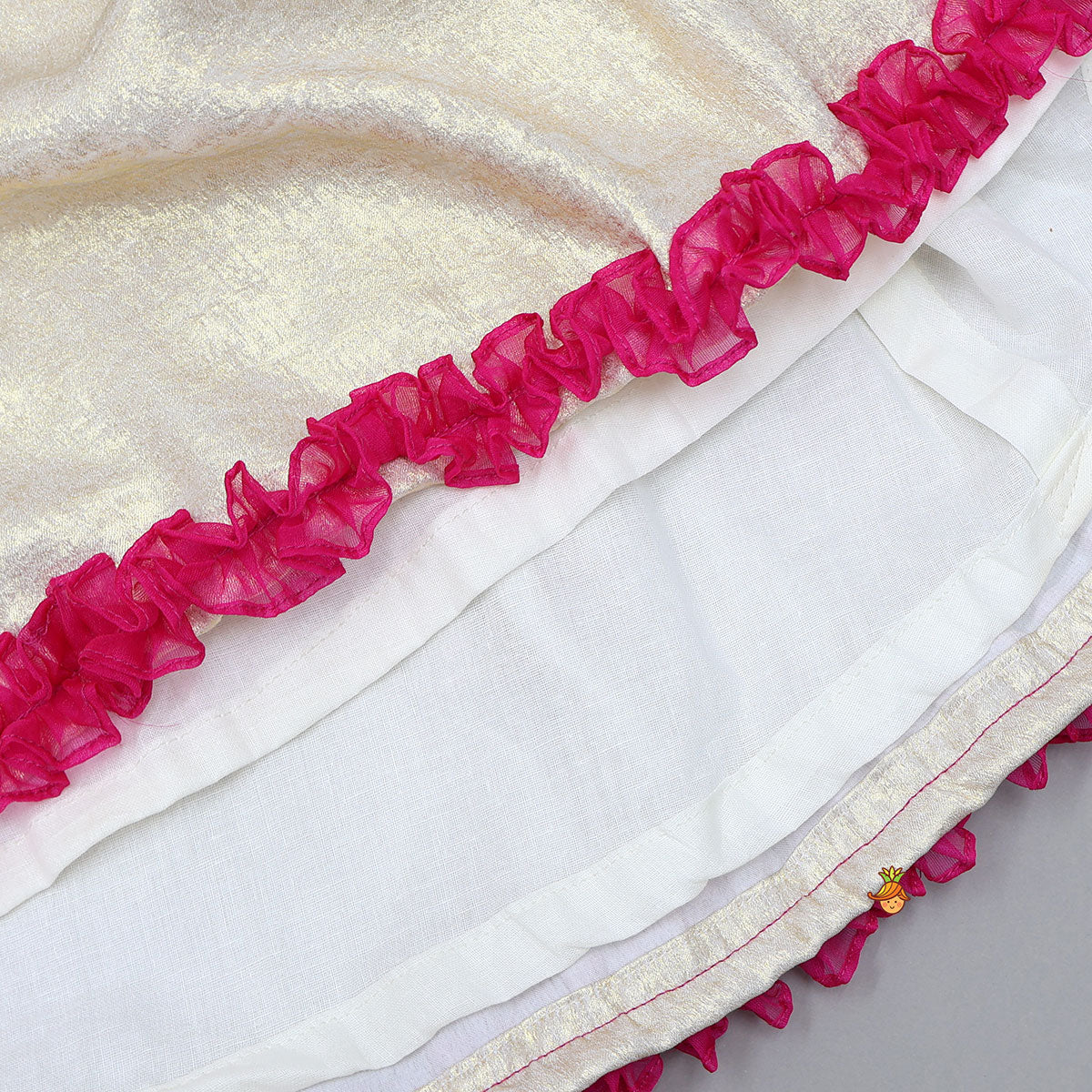 Back Knot Detail Top And Shimmery Lehenga