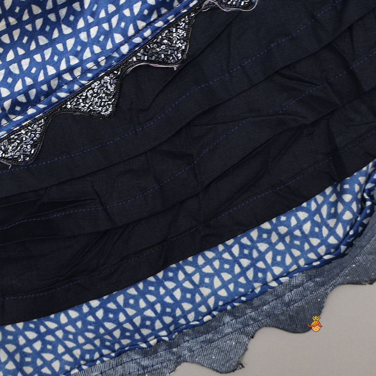 One Shoulder Drape Top With Lehenga