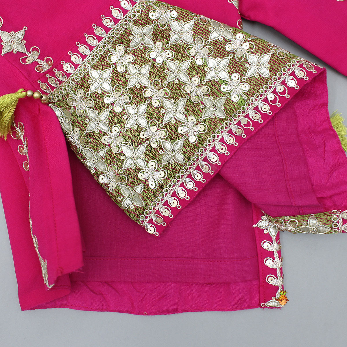 Charming Top And Heavily Embroidered Palazzo With Organza Dupatta